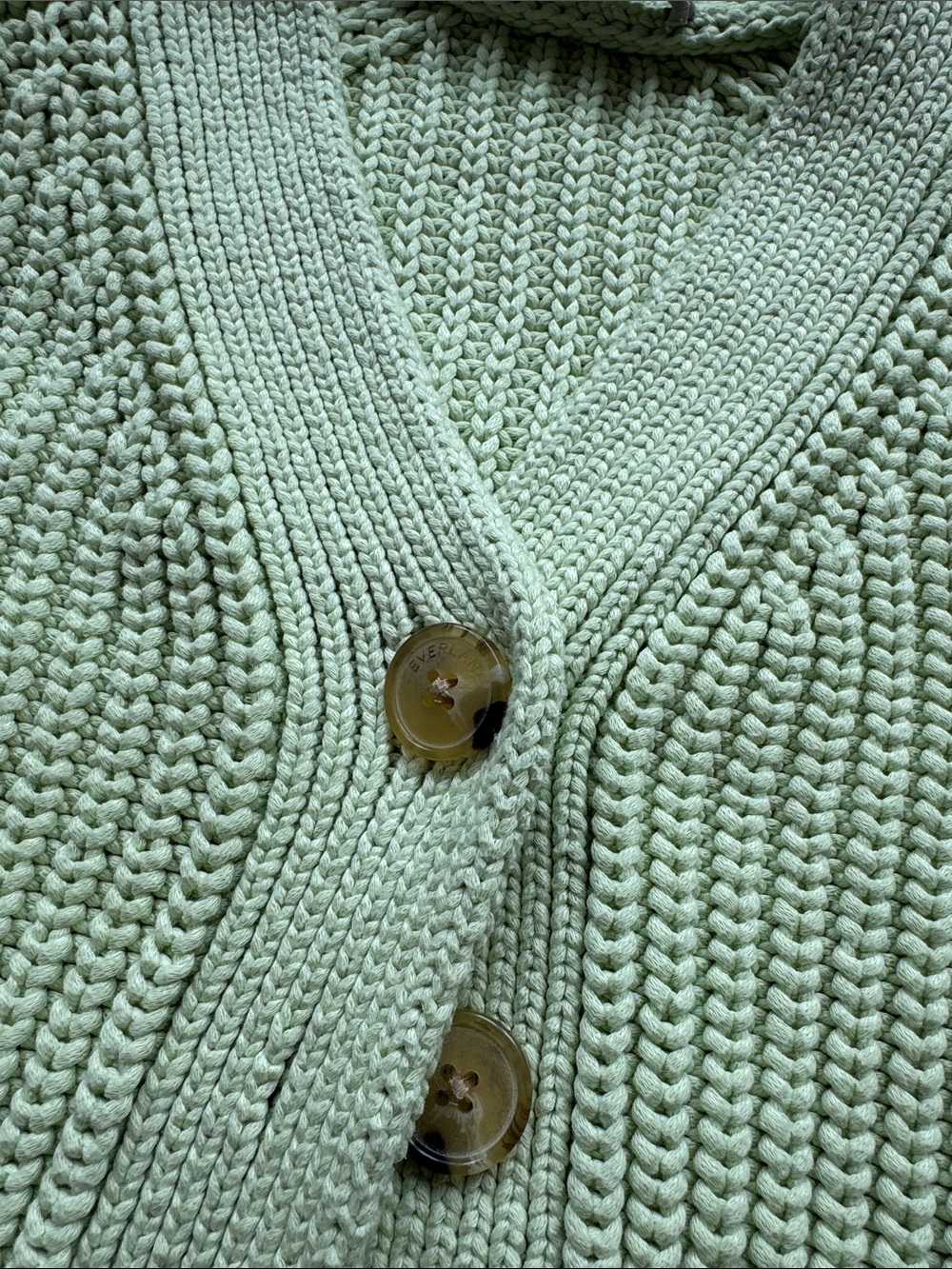 NWOT Everlane Green Knit Cardigan - Picture 3 of 3